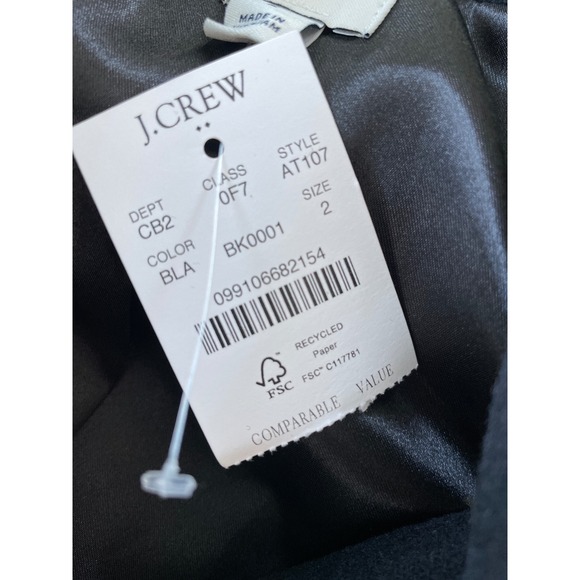 J Crew Wool-blend Lady Day Coat Black Size 2 AT107 - Picture 3 of 7